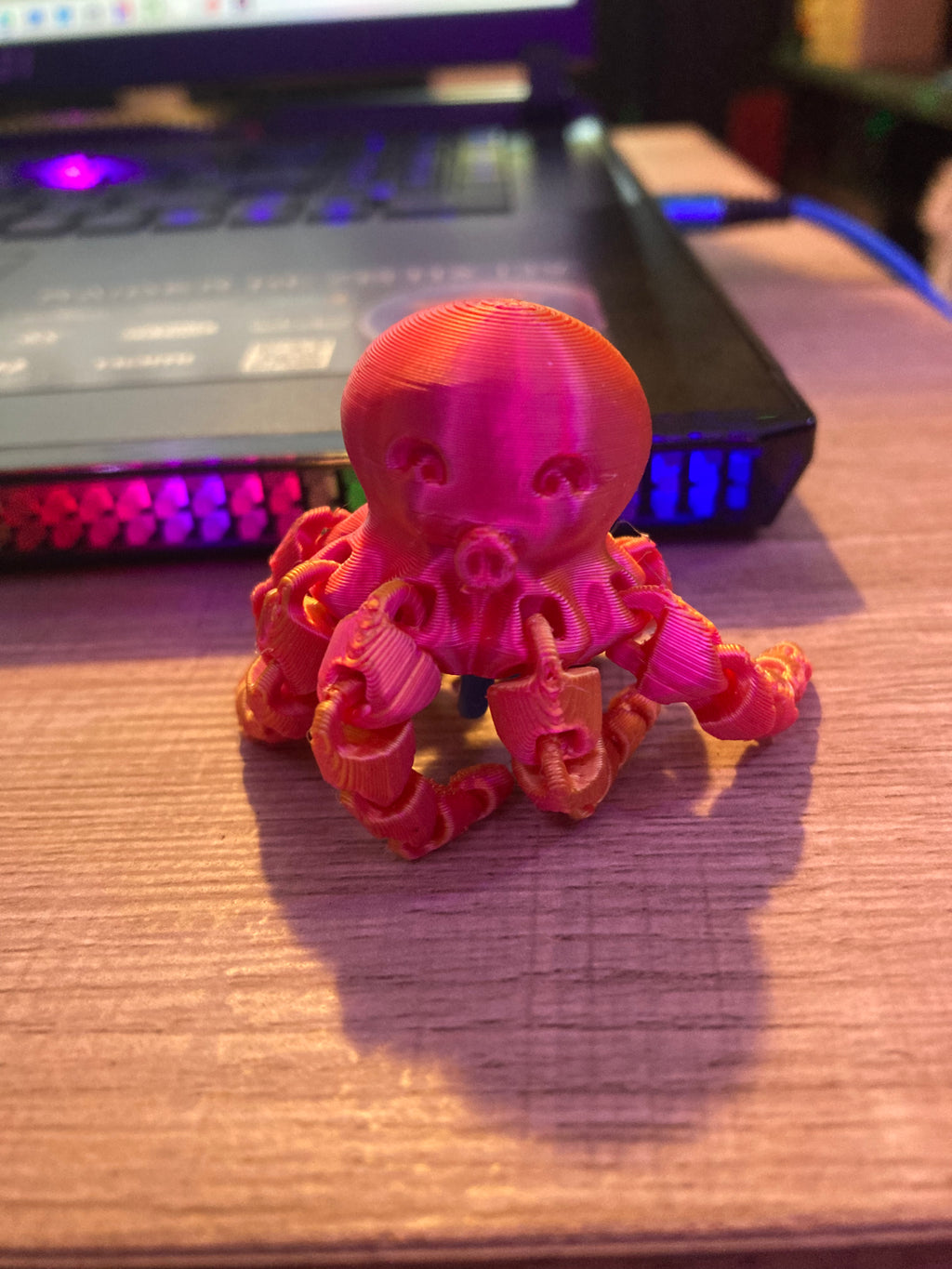 3D Printed Articulate OCTOPUSSY (orange/pink)