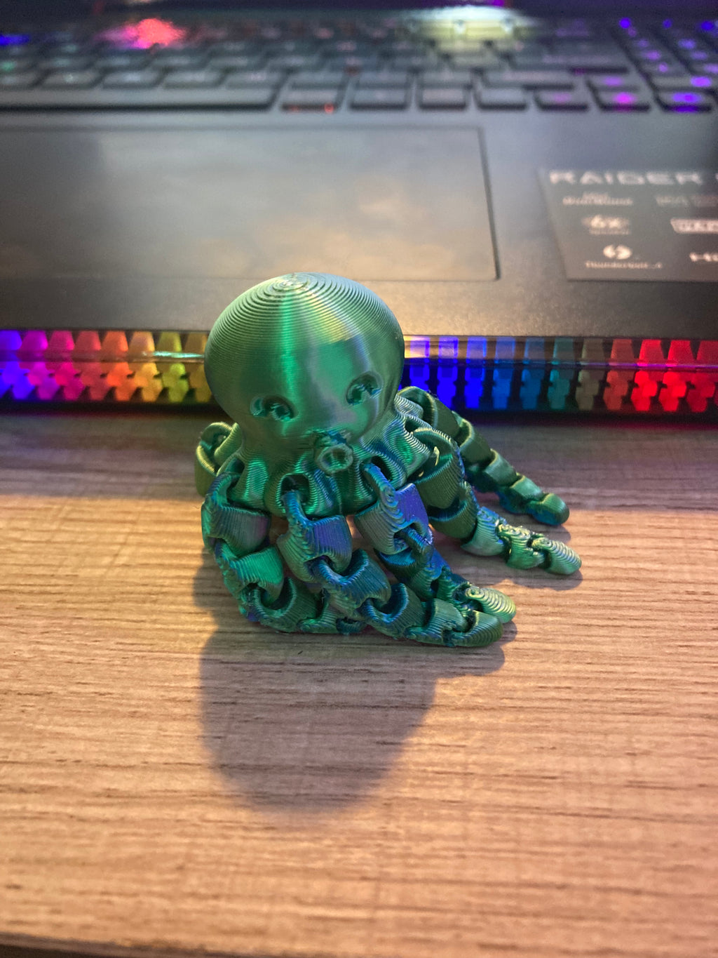 3D Printed Articulated Octopussy (green/blue)