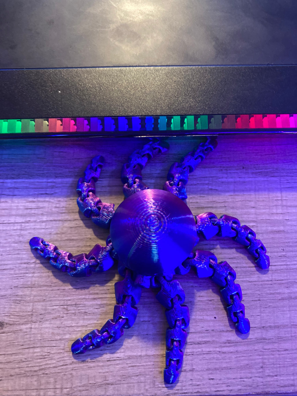 3D Printed Articulated OCTOPUSSY (blue/purple)